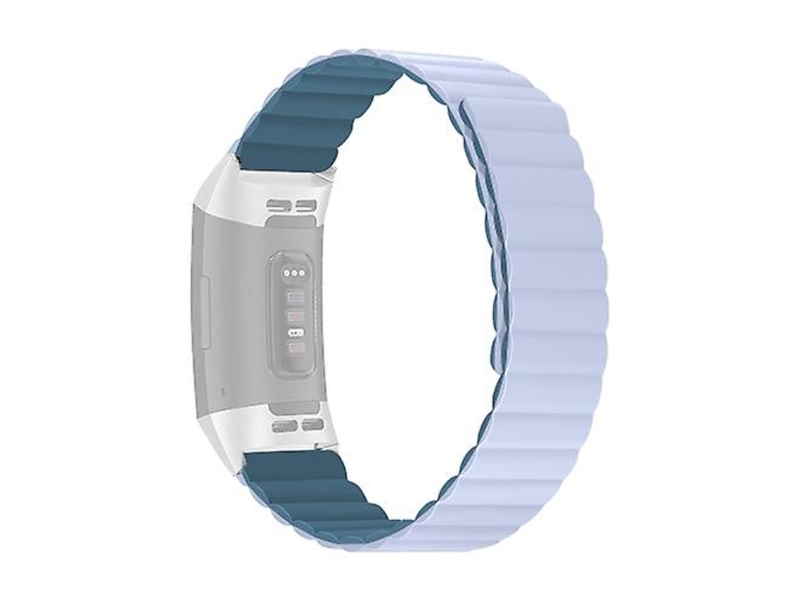 Lurelia Pulseira Magnética De Silicone Azul Pavão, Compatível Com Fitbit Charge 3/ 4