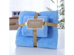 Conjunto De 2 Toalhas De Banho Em Veludo Coral, Macias, Absorventes E De Secagem Rápida ideal Para Uso Diário Azul Hexinyigjly