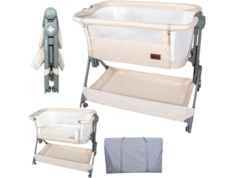 Twinly - Berço Co-Sleeping para Bebê, Miniberço Portátil de Viagem, Dobrável com Facilidade, Compacto, Altura Ajustável em 5 Posições, Desde o Nascime