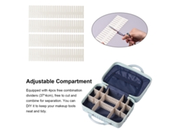 Estuche De Maquillaje Impermeable Para Viajes Con Divisores Ajustables
