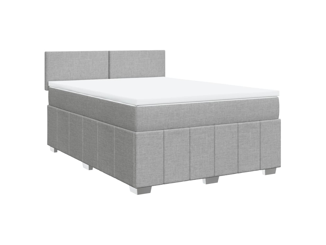 Cama com Molas/Colchão 160x200 Cm em Tecido Cinzento Claro MAISON EXCLUSIVE