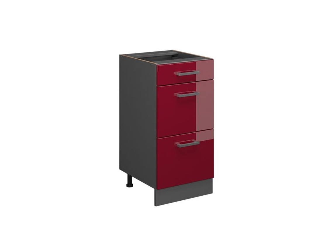 Móveis de cozinha R-Line, mármore PT 40 cm, vermelho Borgonha alto brilho, VICCO