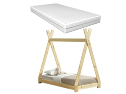 Estrutura de Cama Infantil [EN.CASA] Colchão Pinho (Bege - Madeira - 70 x 140 cm)