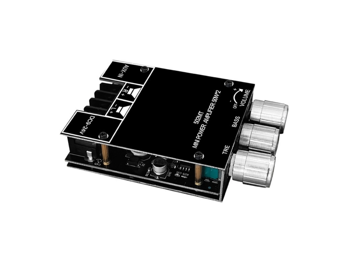 Amplificador De Potência Digital De 2 Canais, 2x50w, Compatível Com Bluetooth, Com Entrada Auxiliar.