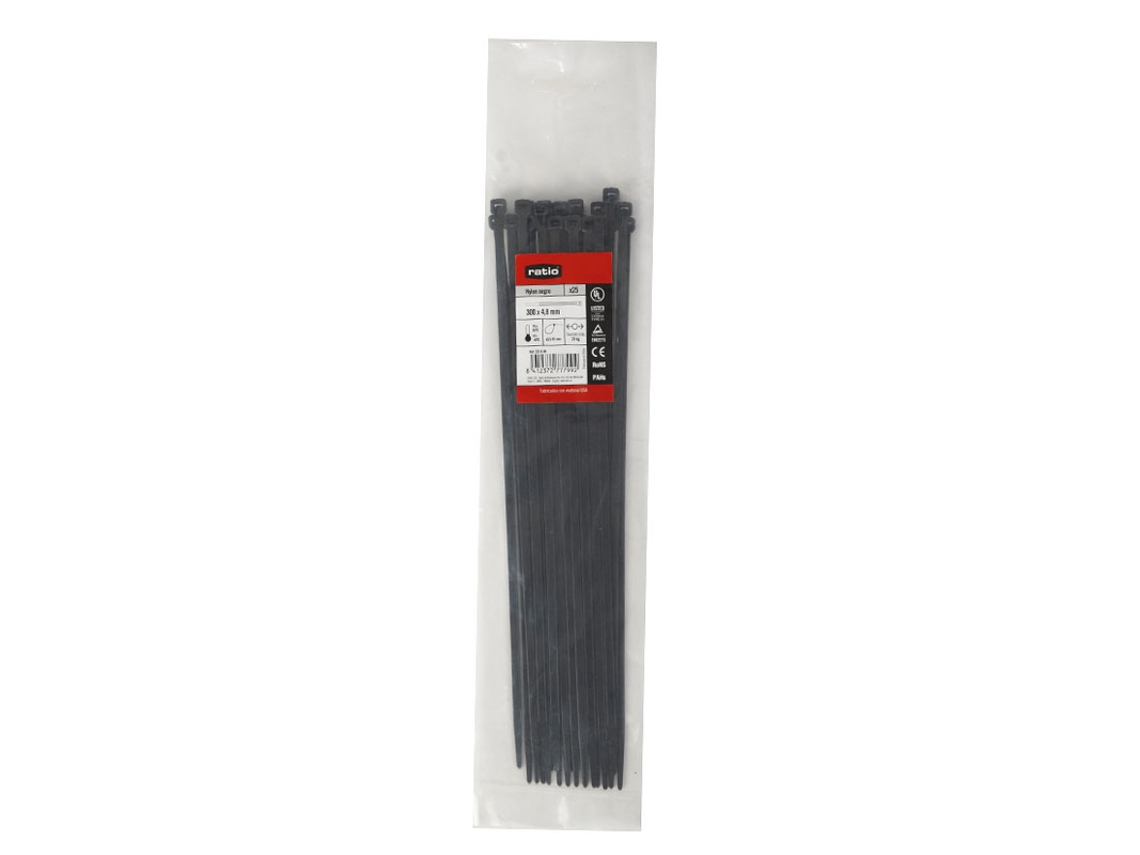Abraçadeira Serrilha Preta 12 4 X 1000 50 RATIO