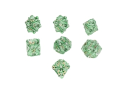 Mali 7pcs Dados Poliedros Ocos Caveira Padrão Cobre para Rpg Jogos de Tabuleiro Prata Verde