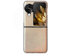 Capa De Celular Com Textura De Couro De Cor Sólida Morandi Para Oppo Find N3 Flip