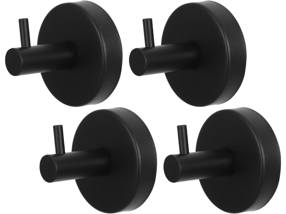 Conjunto De 4 Ganchos Toalha Com Ventosa Em Aço Inoxidável Para Chuveiro Banheiro