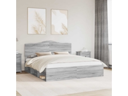 Vidaxl Estrutura Da Cama Com Cabeceira Cinza Sonoma 200 X 200 Cm