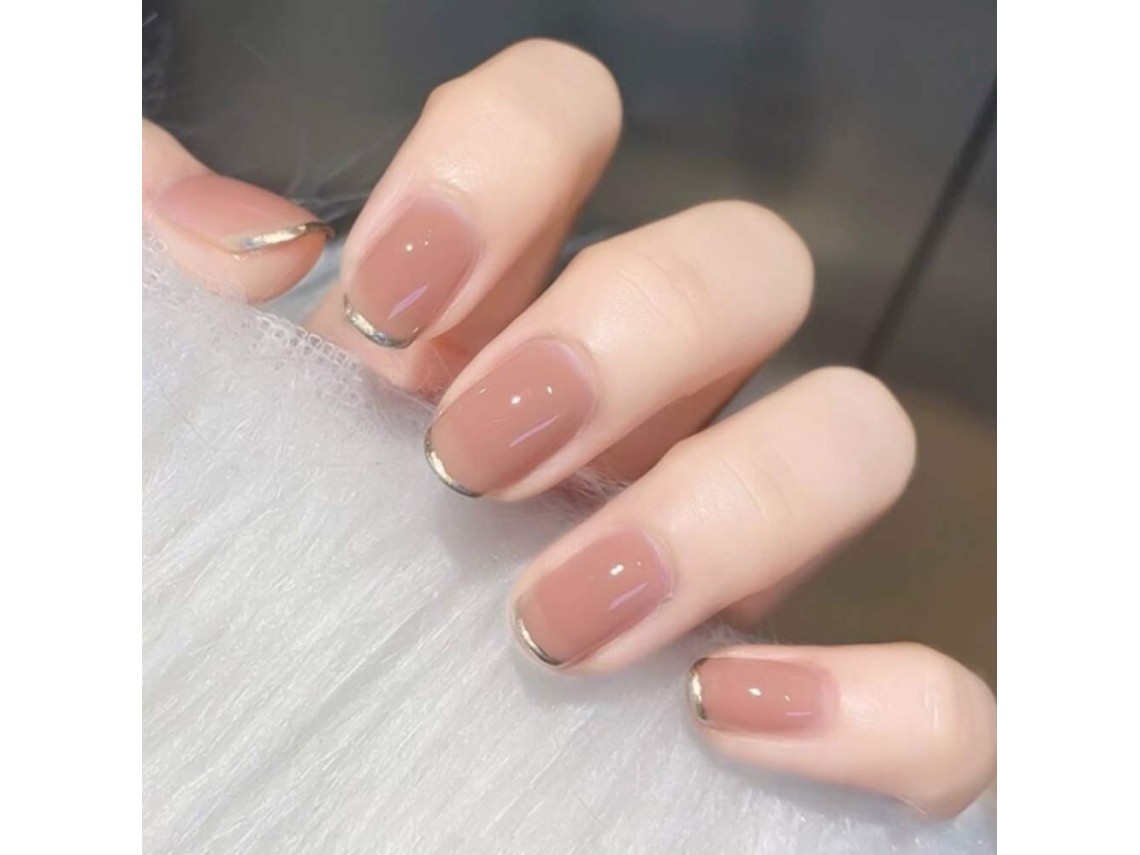 Conjunto de 24 Peças de Tips de Uso Diário Modelo By54 com Borda Prateada e Gradiente de Geléia