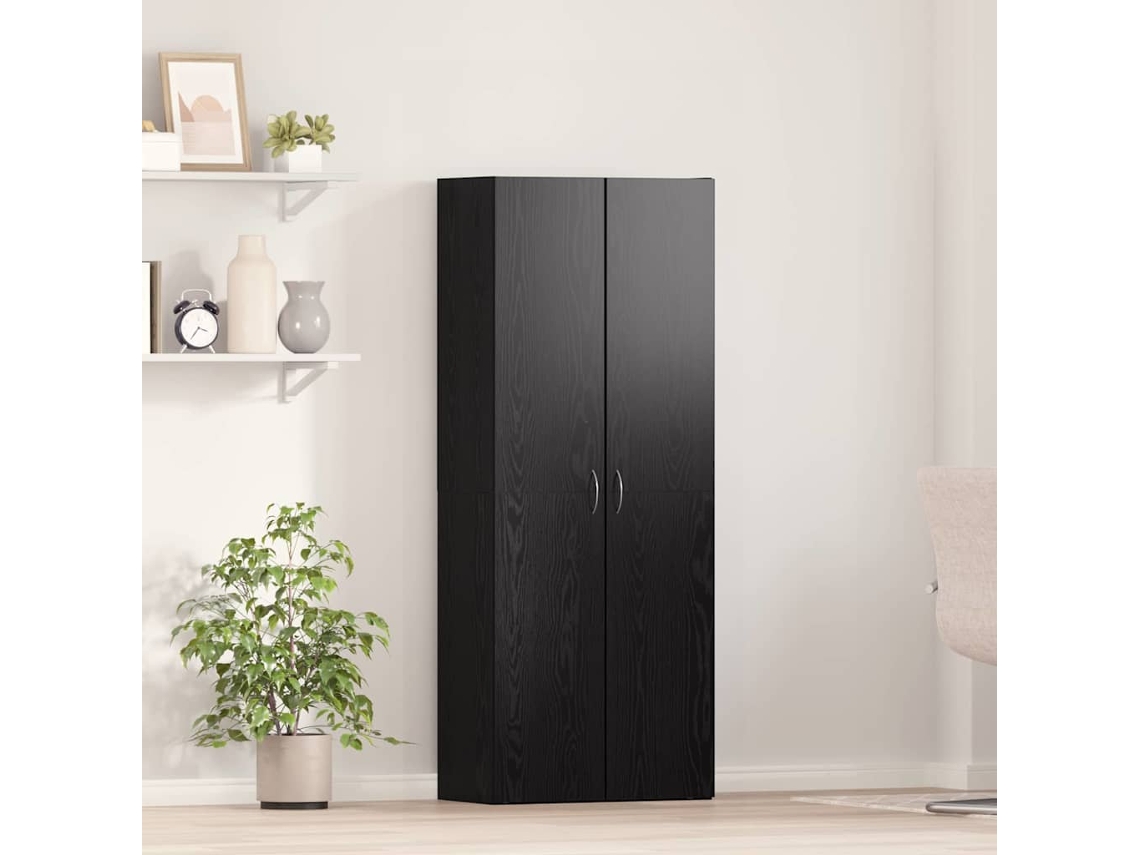 Vidaxl Armário De Escritório Carvalho Preto 60 X 32 X 152,5 Cm