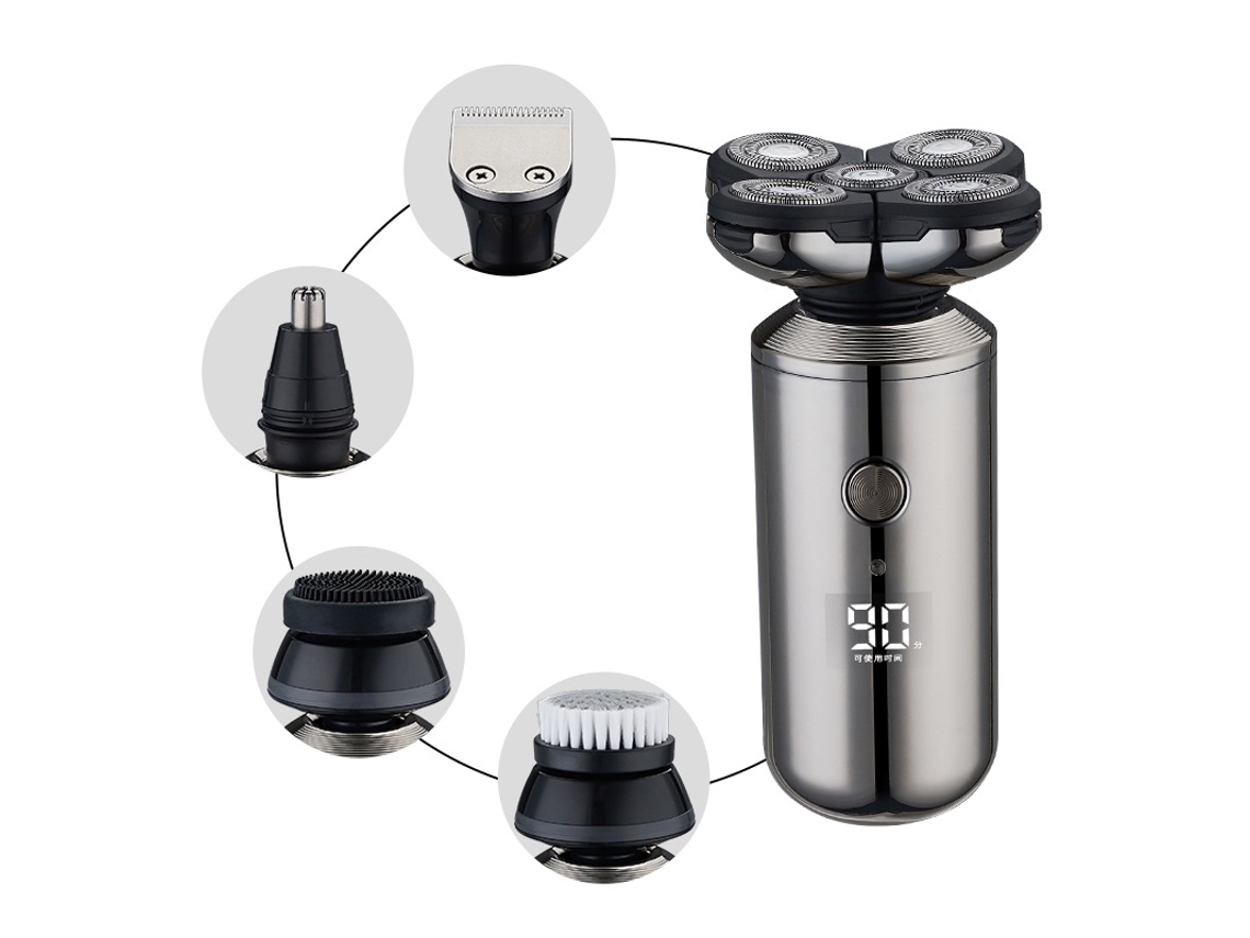 Kit De Higiene Barbeador Elétrico Facial Corporal Barbeador Elétrico Masculino Aparador De Cabelo Barba Máquina De Barbear Recarregável*