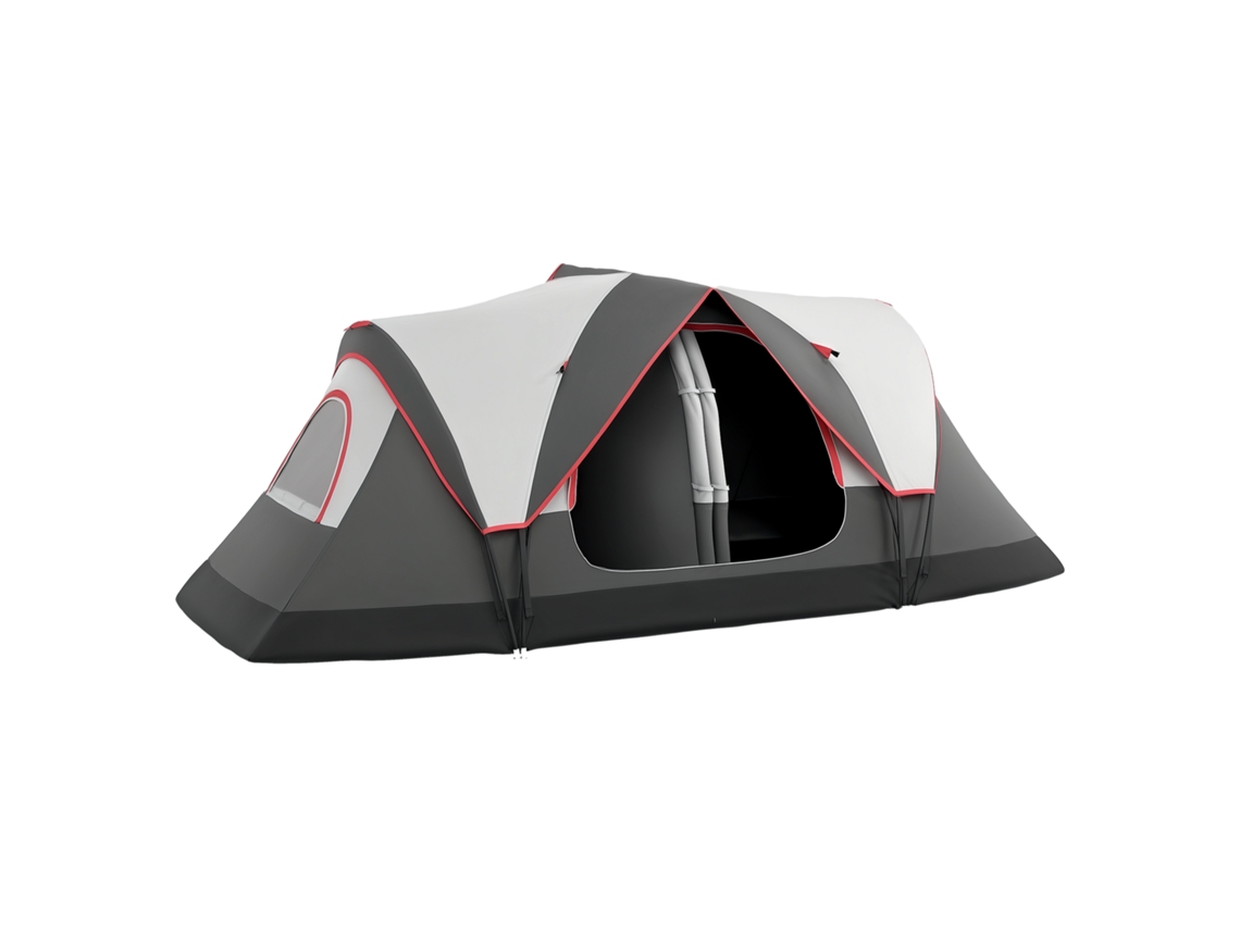 Barraca de camping para 6-8 pessoas, leve, ventilada, com mosquiteiro, bolsa, Poliéster Cinza | S/MARCA