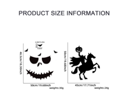 2 Adesivos de Porta Halloween Fantasma Preto para Decoração NEVEANCE