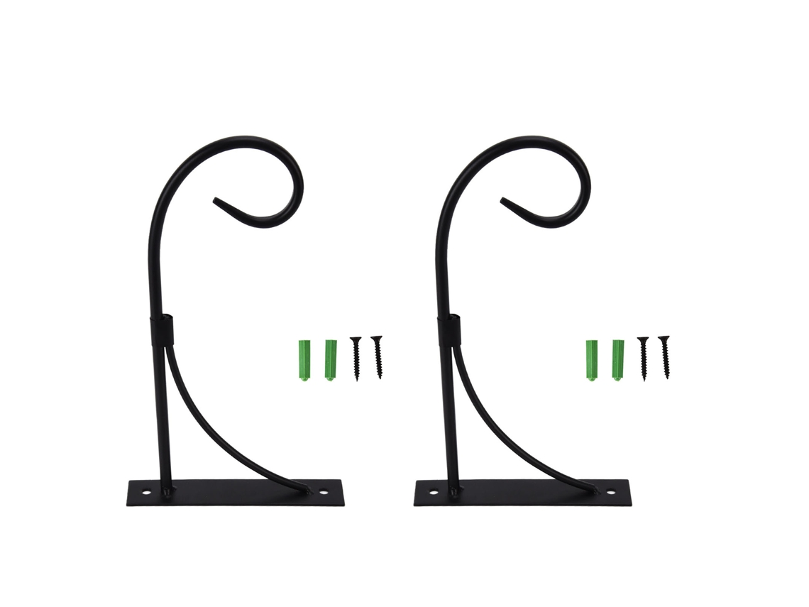 Suporte para pendurar plantas de metal resistente decorativo com gancho de parede para plantas lanternas comedouros de pássaros | S/MARCA