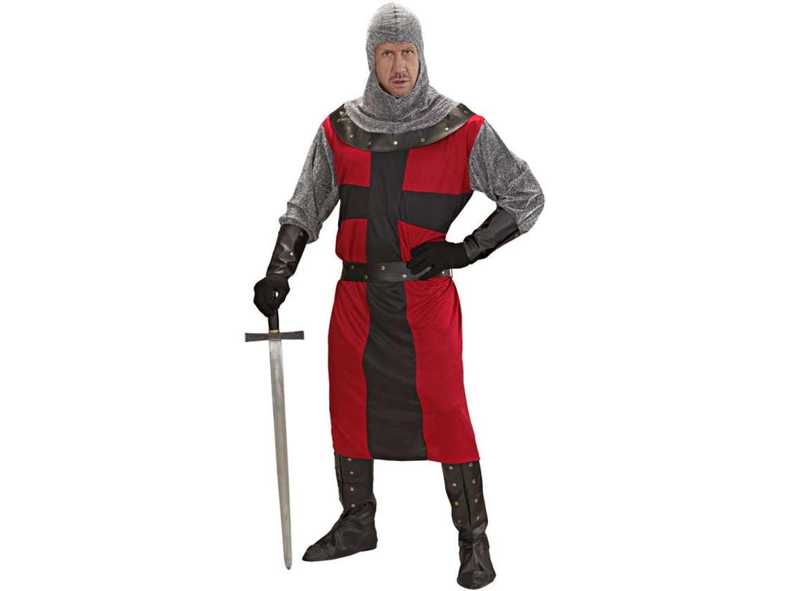 Fato de Cavaleiro Vermelho da Idade das Trevas para homem