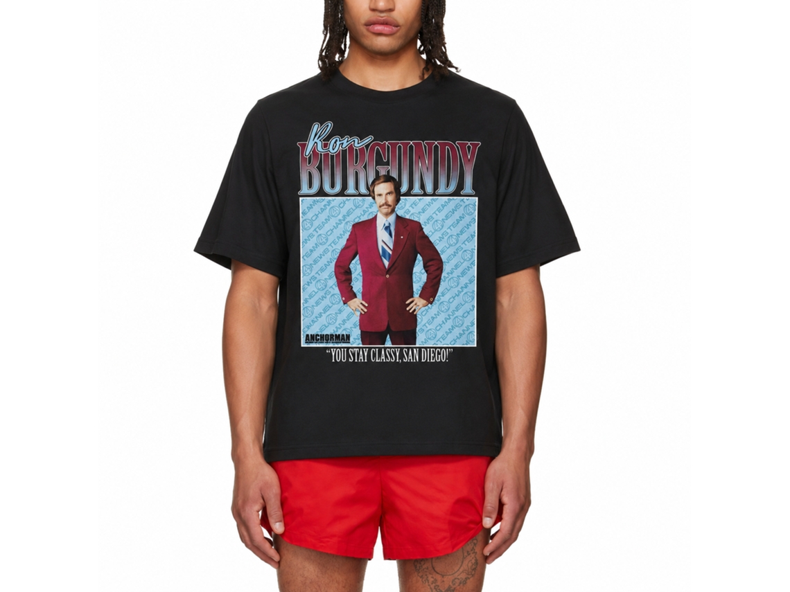 Rockinstone Anchorman Movie Ron Burgundy Black Adult T-shirt Size:xxxl