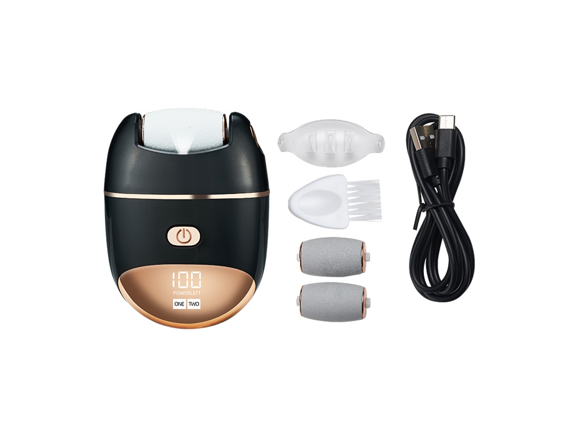 Lixa Elétrica Para Pés, Removedora De Calos, Ferramenta De Pedicure Recarregável Para Pele Morta, 2 Velocidades Com 3 Cabeças De R Aquaforge