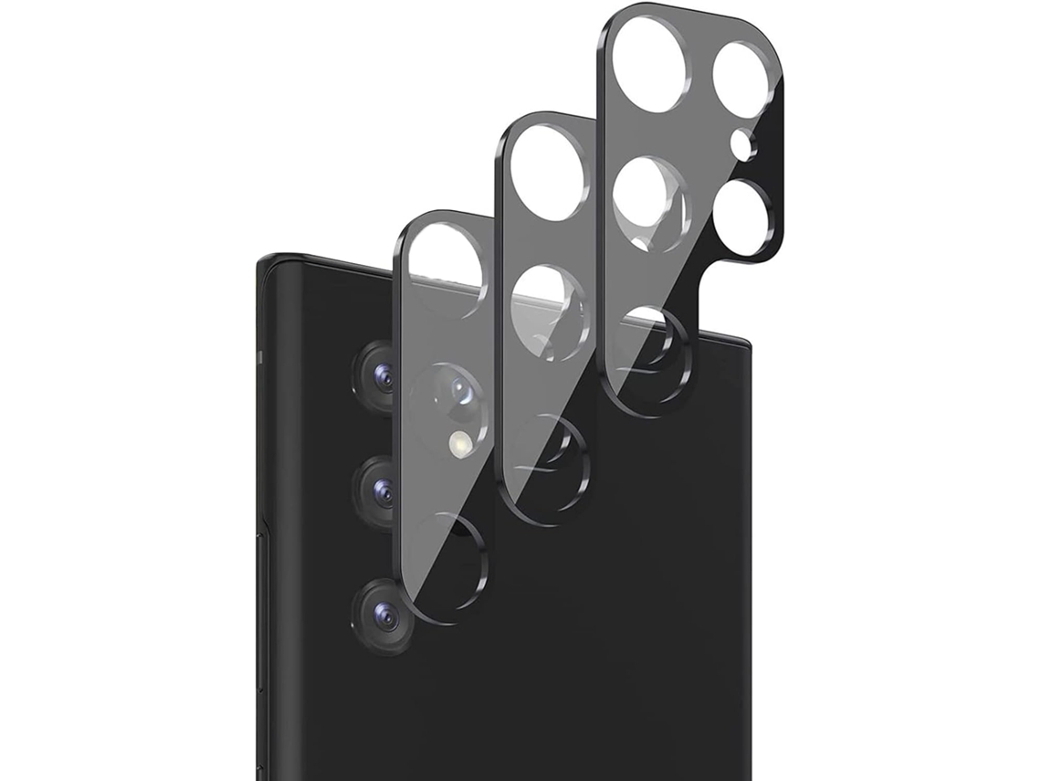 Conjunto de Películas de Ecrã Câmera Ultra Temperado Lente Traseira Antirisco para Samsung Galaxy S23 Ultra HONGWE. Vidro (3un)