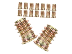 Insertos Roscados M6x13 Em Aço Carbono Dourado, Pacote Com 40 Peças