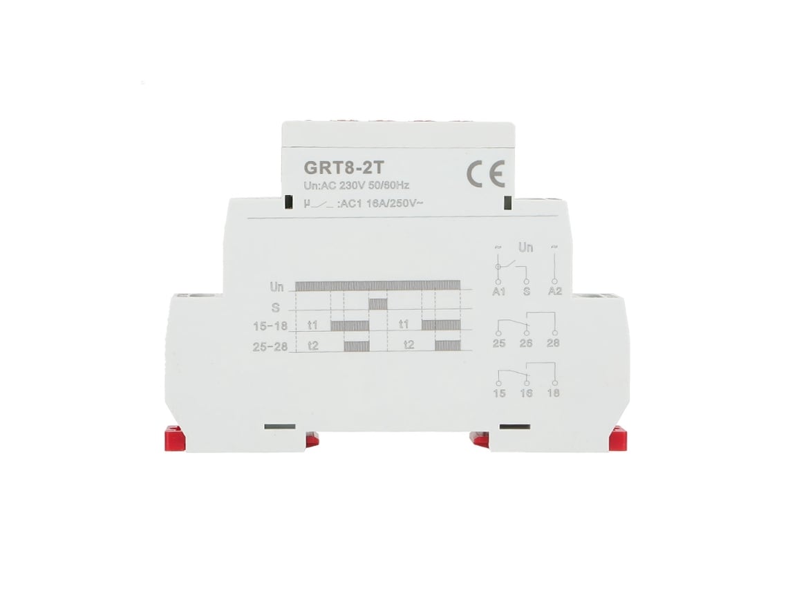 Laxiscreed Relé De Atraso Duplo Montado Em Trilho Para 230v, Ideal Para Automação
