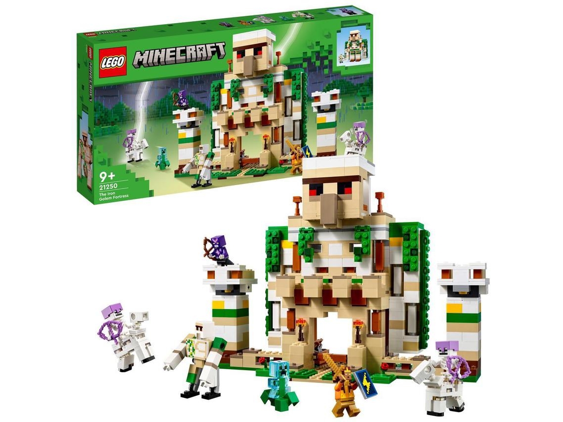 LEGO Minecraft: A Fortaleza do Golem de Ferro – Set de construção com fortaleza versátil e golem gigante (868 peças)
