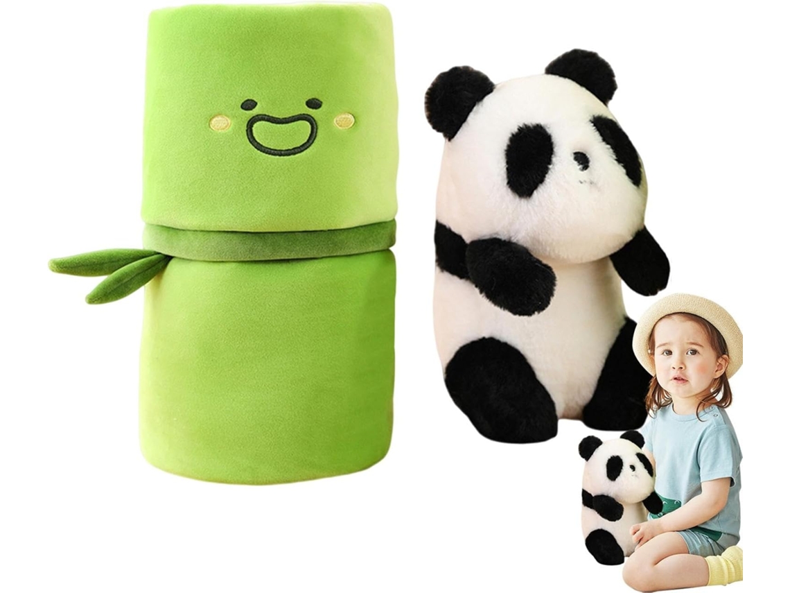 Panda De Pelúcia Com Bambu, Panda De Bambu, Pelúcia Super Macia