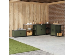 Vidaxl Estante De Cozinha Hattem Verde-azeitona 90 X 50 X 92 Cm Aço
