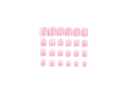 24pcs Unhas Falsas Artificiais De Decoração Em Cor Solida Com Cola Para Arte De Unhas F19