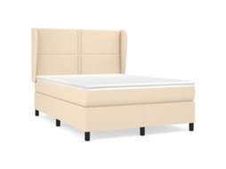 Box Spring Bed, Box Spring Beds Vidaxl Creme Tecido (140 X 190 Cm)
