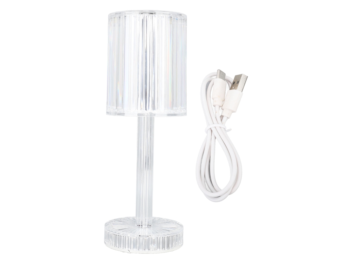 Rebe-lâmpada De Mesa De Cristal Led Com Carga Usb 1200mah, Controle Táctil E Mudança De Cor, Sem Fio