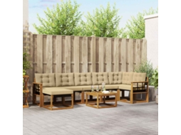 Vidaxl Conjunto De Sofás Para Exterior 8 Unid. Natural E Bege