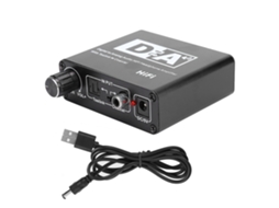 Aetheria conversor Digital para Analógico Áudio Decoder Coaxial Fibra com Controle de Volume 192khz