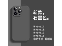 Capa Para Iphone 17 Air Em Silicone Líquido Macio E Fosco, Cor Grafite E Preto.