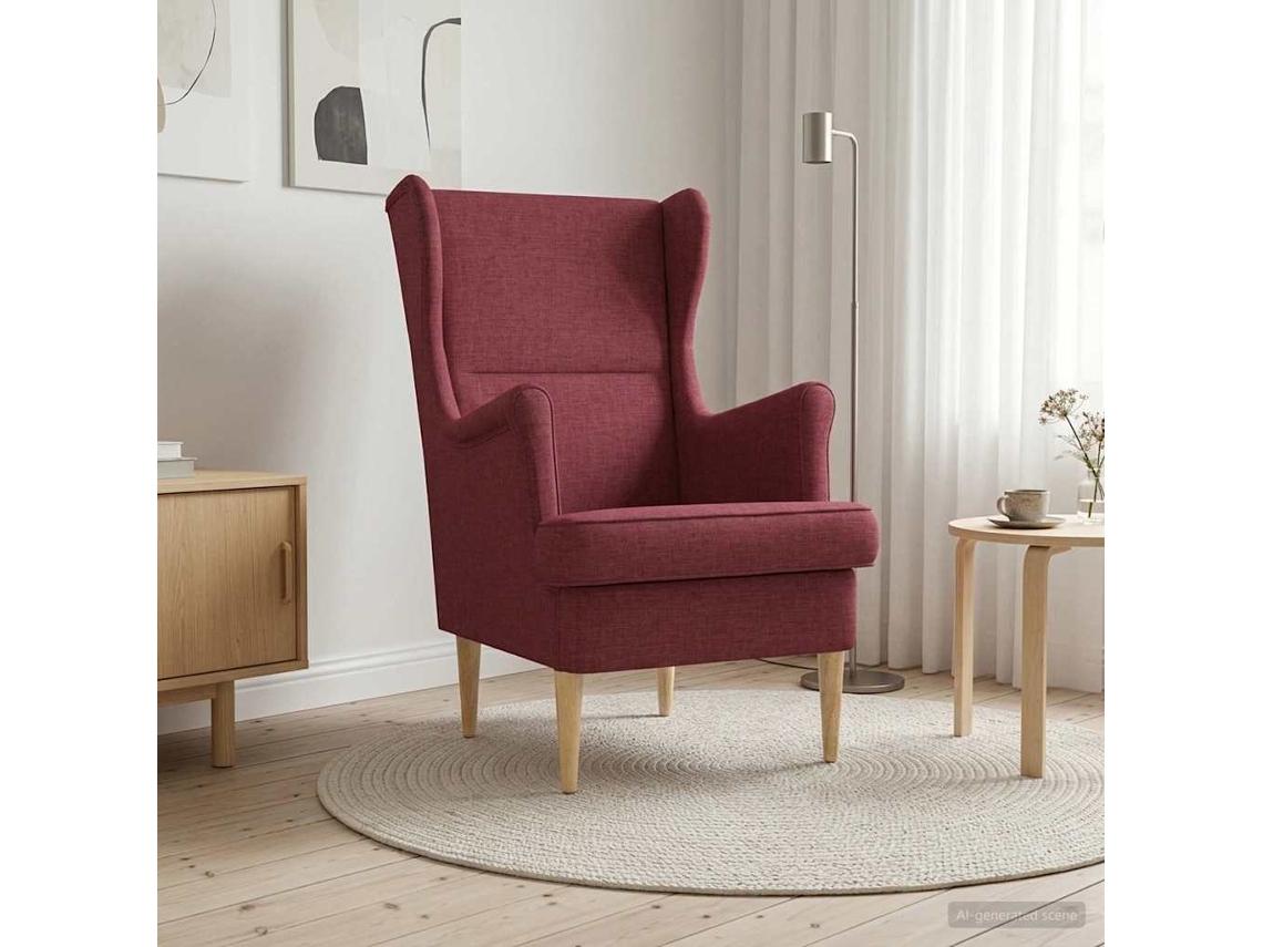 Vidaxl Poltrona Vinho Vermelho Tecido