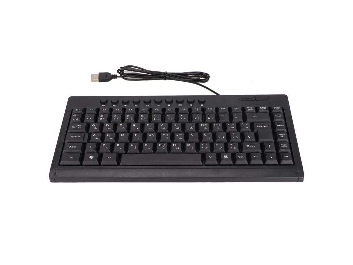 Omni-2026teclado Mini Usb Cableado 95 Teclas Negro Para Oficina Hogar Computadora Portátil Pc