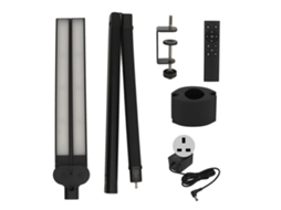 Lâmpada de Mesa de Cabeça Dupla com Pescoço de Ganso 24w Led Proteção Ocular para Trabalho Leitura Preto