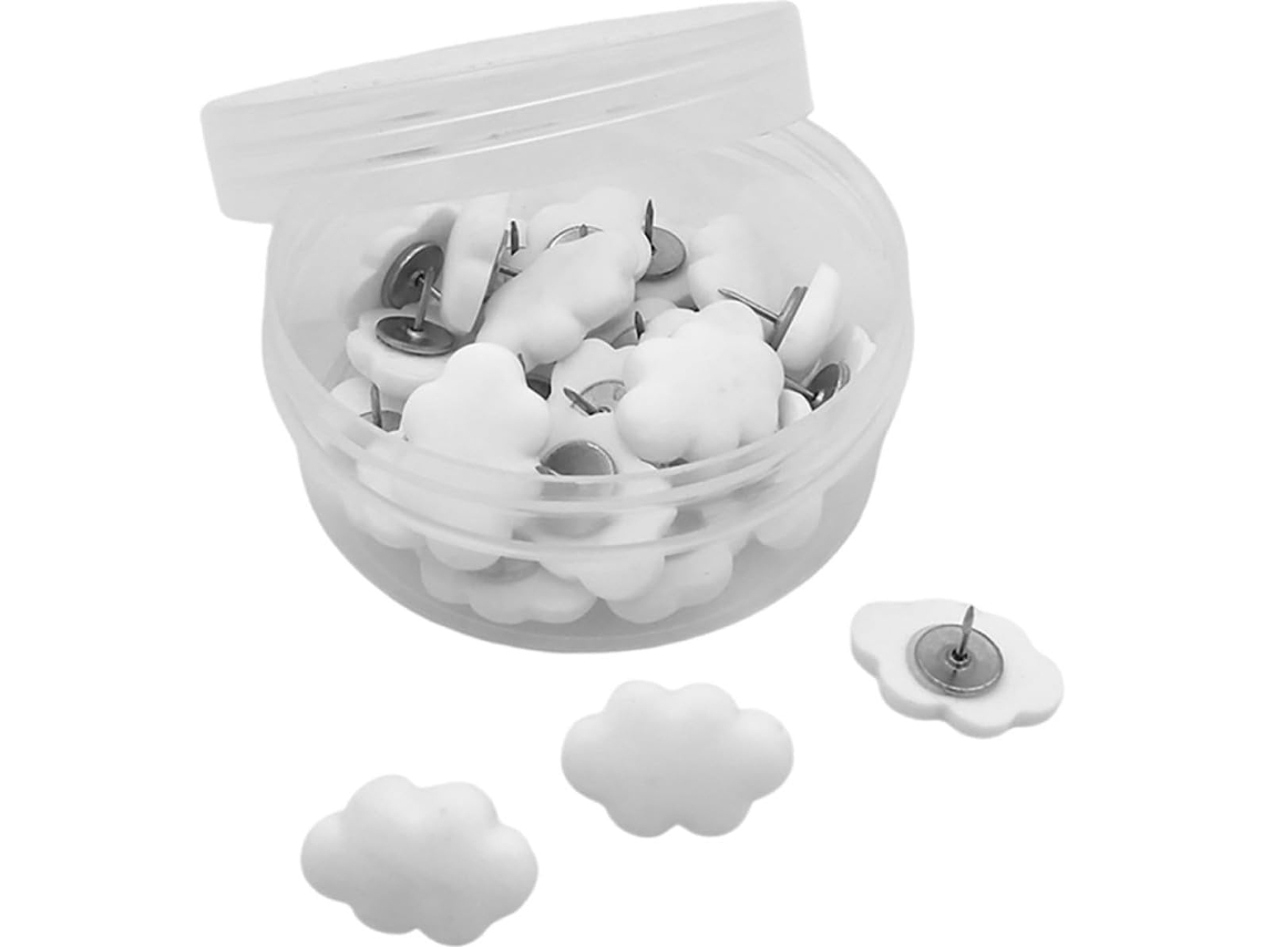 Collbath Conjunto De 30-tachinhas Decorativas Em Resina No Formato Nuvem, Elegantes E Fáceis De Guardar Para Paredes