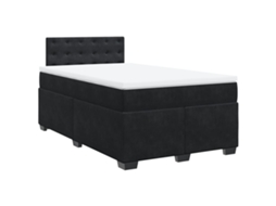 Cama Boxspring com Colchão 120x190 Cm Veludo Preto MAISON EXCLUSIVE