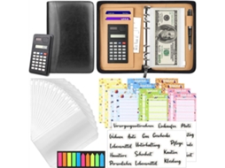 Planeador De Orçamento Em Alemão, Capa Em Pu A6 Com Envelopes E Calculadora, Organizador Para Poupança