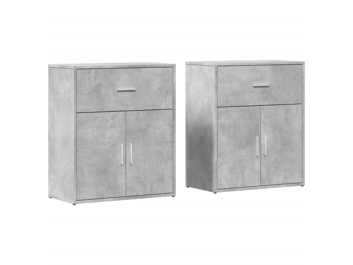 Conjunto de Aparadores 2 Peças Derivados Madeira Cinzento Cimento MAISON EXCLUSIVE (60x31x70 cm)