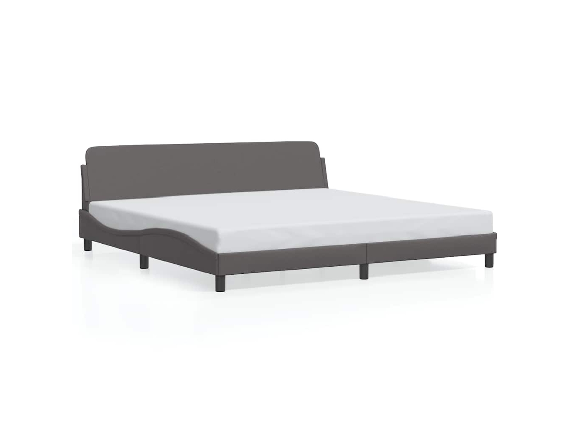 Bed Frame, Bed Frames Vidaxl Cinzeto Couro Artificial (200 X 200 Cm)