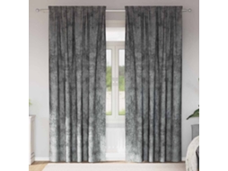 Vidaxl Cortinas De Veludo 2 Unid. Cinzeto 245 X 140 Cm Veludo