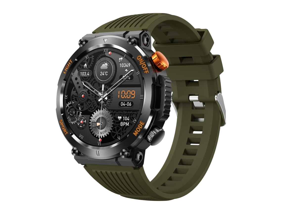 (verde) Smartwatch Bluetooth Com Tela Redonda De 1,46 Polegadas Para Monitoramento De Saúde E Diversos Modos Esportivos.