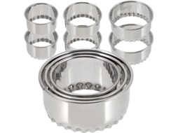 Conjunto De 9 Formas Redondas De Aço Inox Para Pastéis E Bolinho