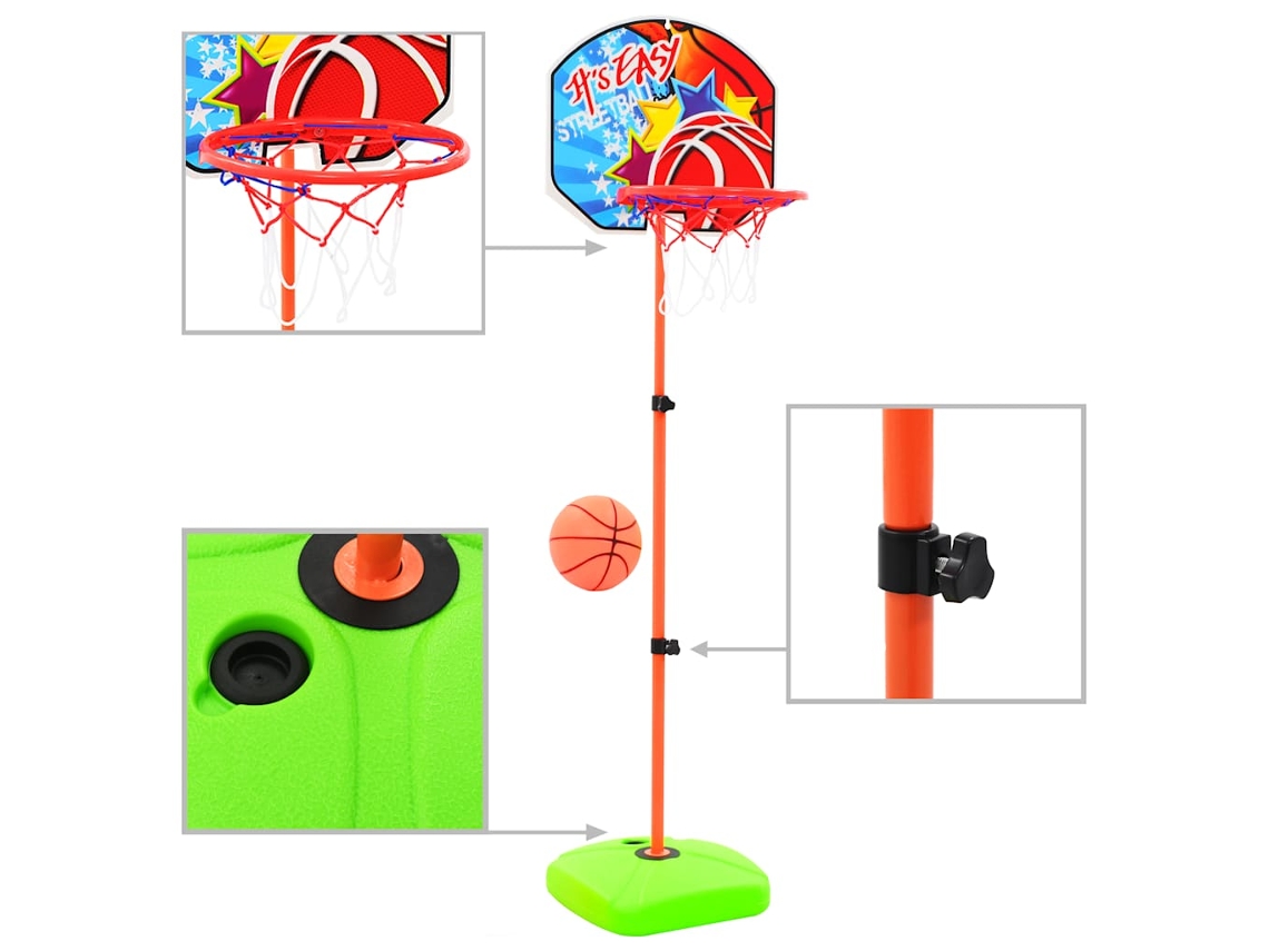 Conjunto de basquetebol VIDAXL Multicolor Plástico