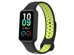 Pulseira De Silicone Compatível Com Xiaomi Smart Band 8 Active/ Redmi 2, Macia E Durável, Em Tons Preto Verde Limão, Acabamento Moderno