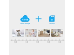 Câmera Wi-Fi inteligente para ambientes internos, 720p, com visão noturna, áudio bidirecional e detecção de movimento para bebês, animais de estimação e crianças.