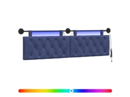 Conjunto 1 Cabeceira Moderna Vidaxl Azul Veludo (170 X 55 X 7 Cm)