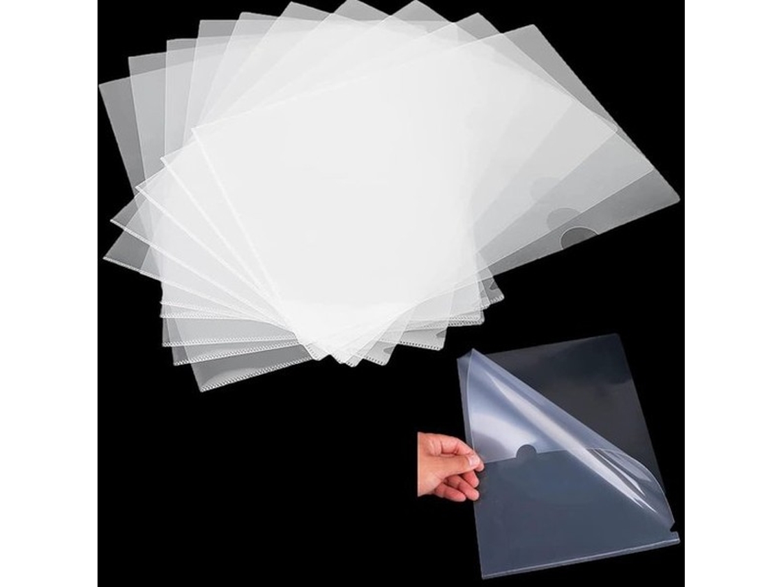 Portefolho A4 - Carteira De Plástico Com Molas Transparentes - Leve E Resistente - Apropriado Para Documentos A4 - 50 Unidades - Prático Para Armazena